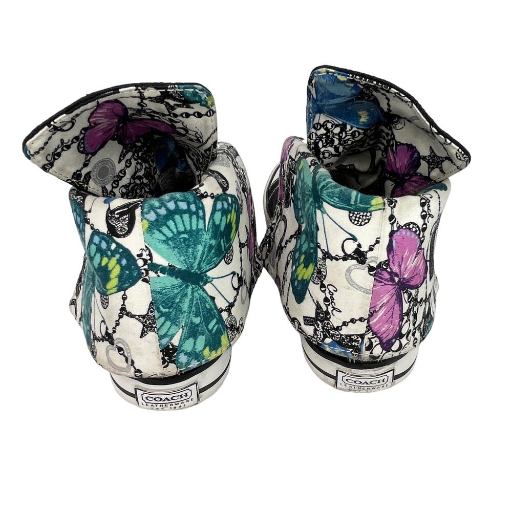 Coach Bonney Butterfly Black Hi Top Fold Over Sneakers 7 - Picture 6 of 14